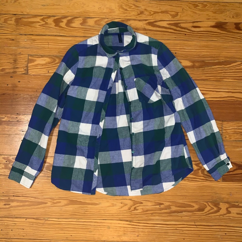 Blue, Green, & White Comfy Flannel